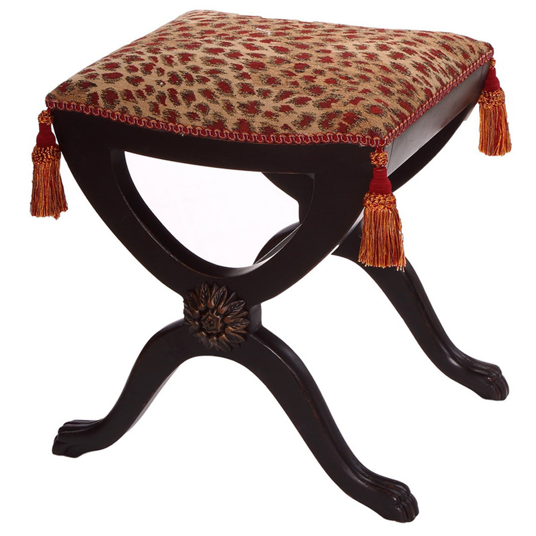 Red and Black Leopard Stool