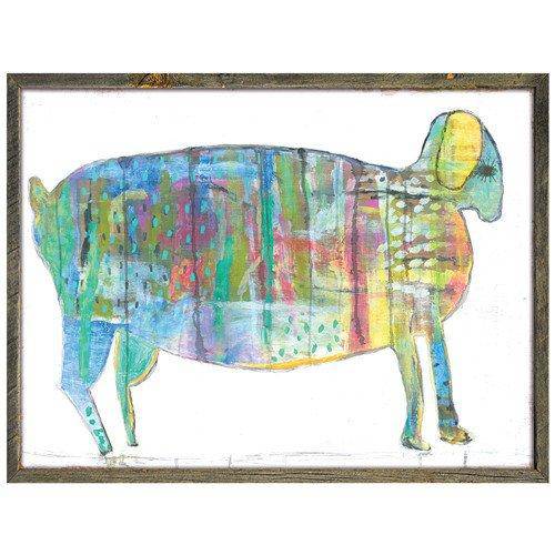beautiful goat art, colorful goat art, nubian goat drawing colorful,colorful animal drawing primitive, child like goat drawing