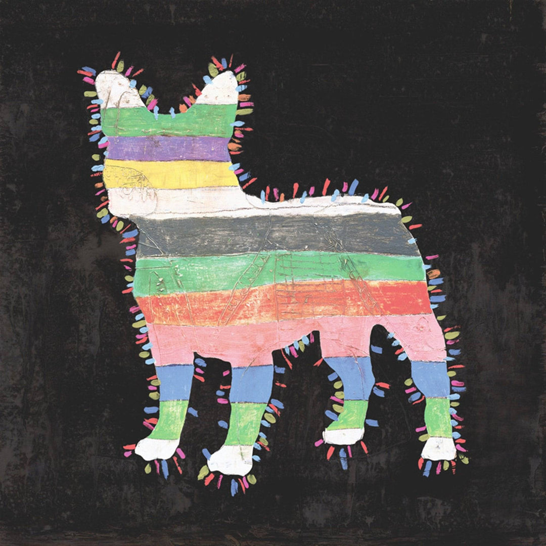 spanish bulldog art, fiesta bulldog art, bulldog art, child-like art animals