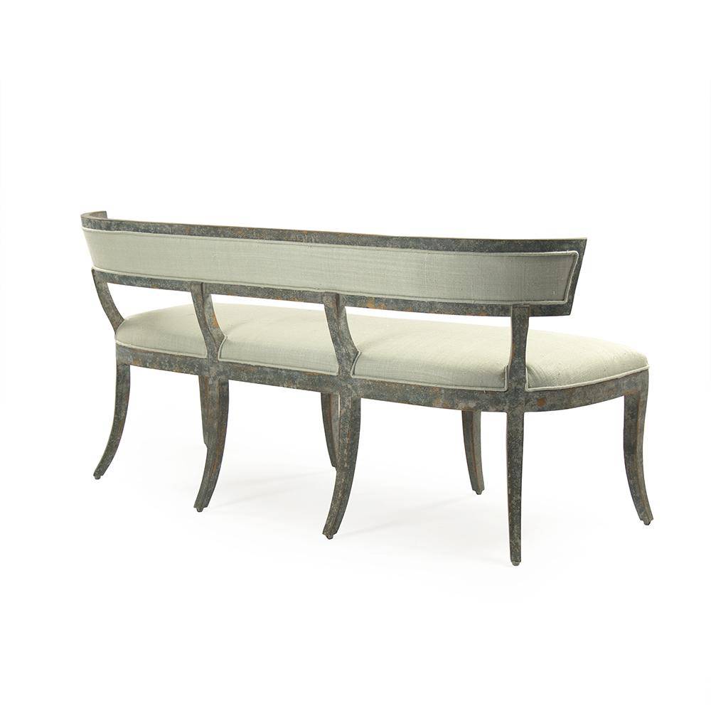 Lorand Bench, French Reproduction, Upholstered in White Linen - Maison de Kristine